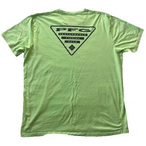 Columbia PFG Shirt Mens XL Green Performance Fishing Gear Graphic Tee Logo S/S